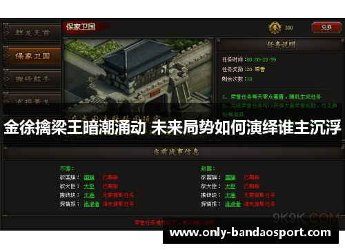 金徐擒梁王暗潮涌动 未来局势如何演绎谁主沉浮